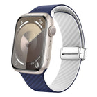 Carbon Fiber Magnetic Silver Buckle Watch Band, For Apple Watch SE 2023 44mm, For Apple Watch SE 2023 40mm, For Apple Watch Ultra 2 49mm - DealBuddy