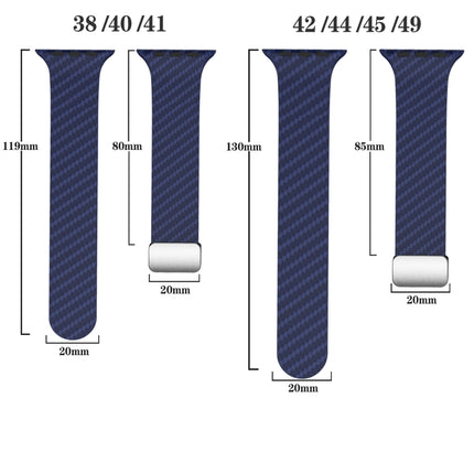 Carbon Fiber Magnetic Silver Buckle Watch Band, For Apple Watch SE 2023 44mm, For Apple Watch SE 2023 40mm, For Apple Watch Ultra 2 49mm - DealBuddy