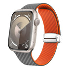 Carbon Fiber Magnetic Silver Buckle Watch Band, For Apple Watch SE 2023 44mm, For Apple Watch SE 2023 40mm, For Apple Watch Ultra 2 49mm - DealBuddy