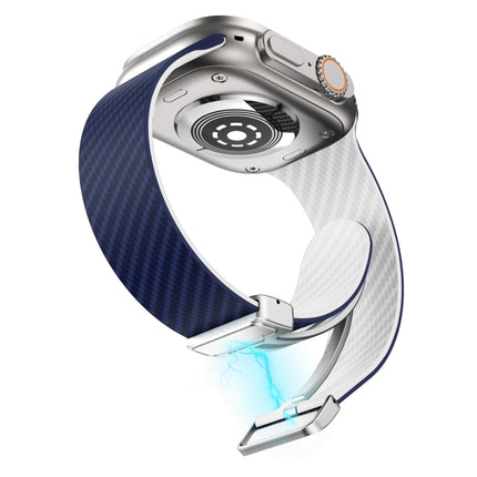 Carbon Fiber Magnetic Silver Buckle Watch Band