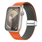 Carbon Fiber Magnetic Silver Buckle Watch Band