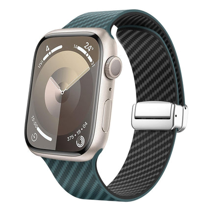 Carbon Fiber Magnetic Silver Buckle Watch Band