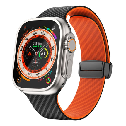 Carbon Fiber Magnetic Black Buckle Watch Band, For Apple Watch SE 2023 44mm, For Apple Watch SE 2023 40mm, For Apple Watch Ultra 2 49mm - DealBuddy