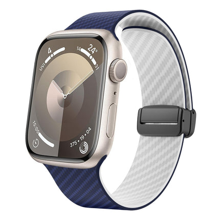 Carbon Fiber Magnetic Black Buckle Watch Band, For Apple Watch Series 9 45mm, For Apple Watch Series 9 41mm, For Apple Watch Ultra 49mm - DealBuddy