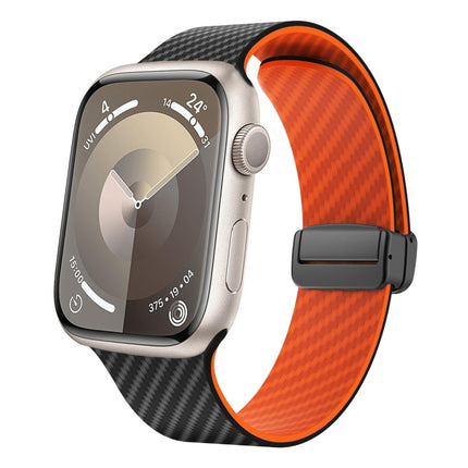 Carbon Fiber Magnetic Black Buckle Watch Band, For Apple Watch Series 9 45mm, For Apple Watch Series 9 41mm, For Apple Watch Ultra 49mm - DealBuddy