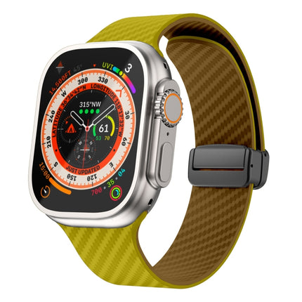 Carbon Fiber Magnetic Black Buckle Watch Band, For Apple Watch Series 9 45mm, For Apple Watch Series 9 41mm, For Apple Watch Ultra 49mm - DealBuddy