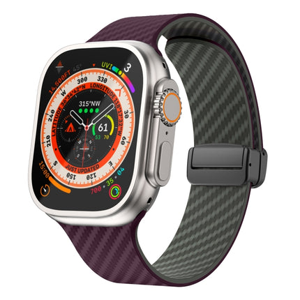 Carbon Fiber Magnetic Black Buckle Watch Band, For Apple Watch Series 9 45mm, For Apple Watch Series 9 41mm, For Apple Watch Ultra 49mm - DealBuddy
