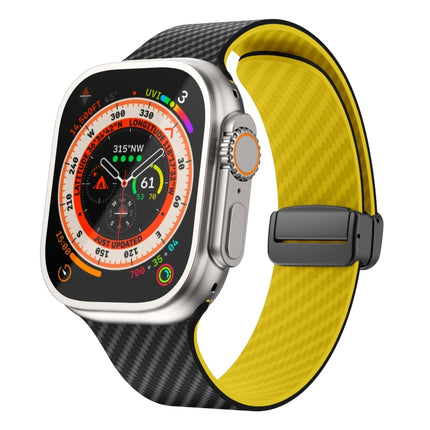 Carbon Fiber Magnetic Black Buckle Watch Band, For Apple Watch Series 9 45mm, For Apple Watch Series 9 41mm, For Apple Watch Ultra 49mm - DealBuddy