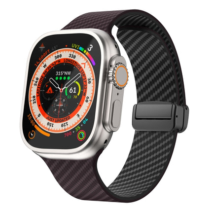 Carbon Fiber Magnetic Black Buckle Watch Band, For Apple Watch Series 9 45mm, For Apple Watch Series 9 41mm, For Apple Watch Ultra 49mm - DealBuddy