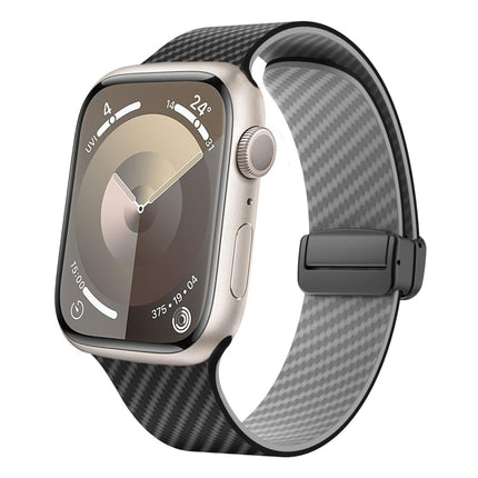 Carbon Fiber Magnetic Black Buckle Watch Band, For Apple Watch SE 40mm, For Apple Watch SE 44mm, For Apple Watch Series 6 40mm - DealBuddy