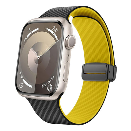 Carbon Fiber Magnetic Black Buckle Watch Band, For Apple Watch Series 6 44mm, For Apple Watch Series 5 44mm, For Apple Watch Series 5 40mm - DealBuddy