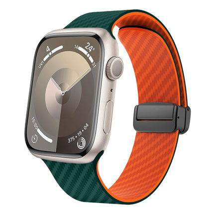Carbon Fiber Magnetic Black Buckle Watch Band, For Apple Watch Series 4 44mm, For Apple Watch Series 4 40mm, For Apple Watch Series 3 38mm - DealBuddy