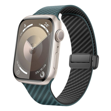 Carbon Fiber Magnetic Black Buckle Watch Band, For Apple Watch Series 4 44mm, For Apple Watch Series 4 40mm, For Apple Watch Series 3 38mm - DealBuddy