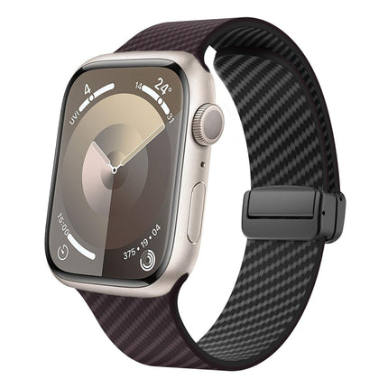 Carbon Fiber Magnetic Black Buckle Watch Band, For Apple Watch 42mm, For Apple Watch 38mm - DealBuddy