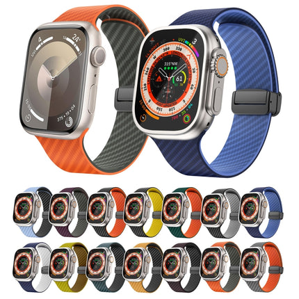 Carbon Fiber Magnetic Black Buckle Watch Band, For Apple Watch Series 8 41mm, For Apple Watch Series 8 45mm, For Apple Watch SE 2022 40mm - DealBuddy