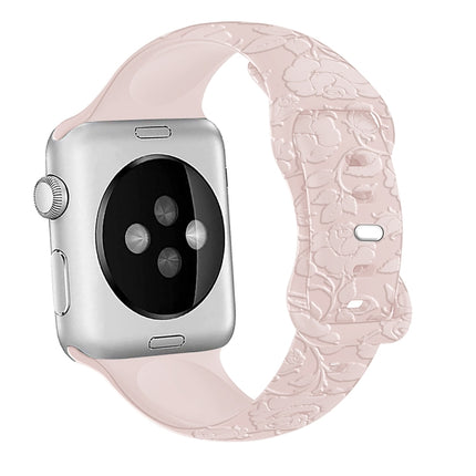Rose Embossed Silicone Watch Band, For Apple Watch Series 3 38mm, For Apple Watch Series 3 42mm, For Apple Watch Series 2 42mm, For Apple Watch Series 2 38mm, For Apple Watch 42mm, For Apple Watch 38mm, For Apple Watch Series 8 41mm                    ... - DealBuddy