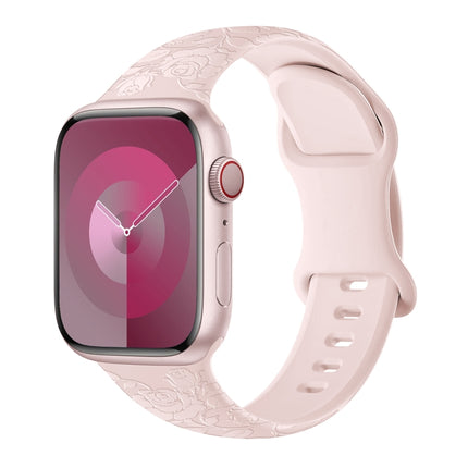 Rose Embossed Silicone Watch Band, For Apple Watch Series 3 38mm, For Apple Watch Series 3 42mm, For Apple Watch Series 2 42mm, For Apple Watch Series 2 38mm, For Apple Watch 42mm, For Apple Watch 38mm, For Apple Watch Series 8 41mm                    ... - DealBuddy