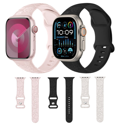 Rose Embossed Silicone Watch Band, For Apple Watch Series 3 38mm, For Apple Watch Series 3 42mm, For Apple Watch Series 2 42mm, For Apple Watch Series 2 38mm, For Apple Watch 42mm, For Apple Watch 38mm, For Apple Watch Series 8 41mm                    ... - DealBuddy