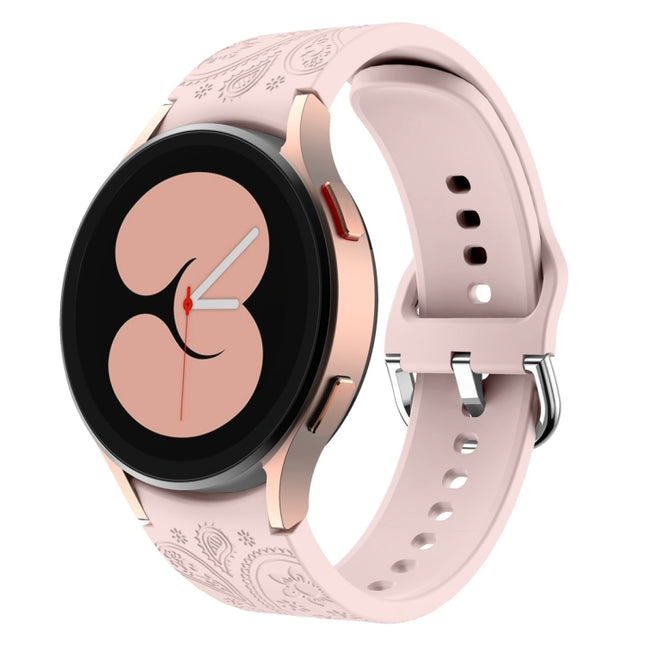 Ethnic Style Flowers Embossed Silicone Watch Band