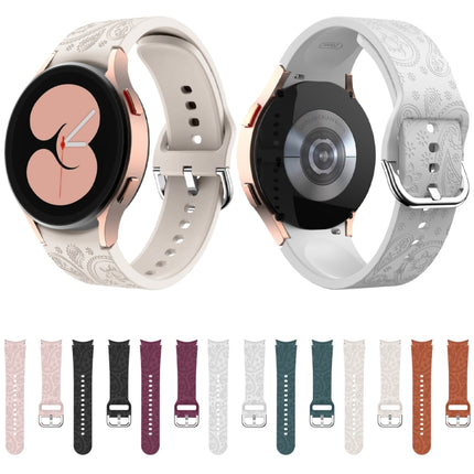 Ethnic Style Flowers Embossed Silicone Watch Band