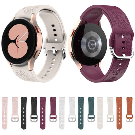 Sunflower Pattern Embossed Silicone Watch Band, For Samsung Galaxy Watch 6 - DealBuddy
