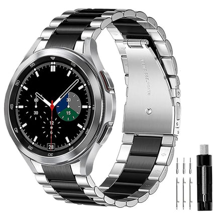 Three Bead Stainless Steel Metal Watch Band, For Samsung Galaxy Watch 6 / 5 / 4 - DealBuddy