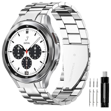 Three Bead Stainless Steel Metal Watch Band, For Samsung Galaxy Watch 6 / 5 / 4 - DealBuddy