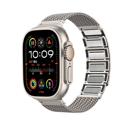 Magnetic Clasp Braided Chain Stainless Steel Watch Band, For Apple Watch SE 2023 44mm, For Apple Watch SE 2023 40mm, For Apple Watch Ultra 2 49mm, For Apple Watch Series 9 45mm, For Apple Watch Series 9 41mm, For Apple Watch Ultra 49mm                 ... - DealBuddy
