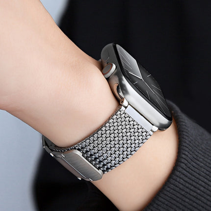 Magnetic Clasp Braided Chain Stainless Steel Watch Band, For Apple Watch 42mm, For Apple Watch 38mm - DealBuddy