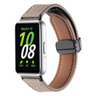 Litchi Texture Magnetic Black Buckle Leather Watch Band, For Samsung Galaxy Fit 3 - DealBuddy