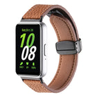 Litchi Texture Magnetic Black Buckle Leather Watch Band