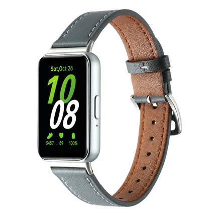 Sewing Thread Genuine Leather Watch Band, For Samsung Galaxy Fit 3 - DealBuddy
