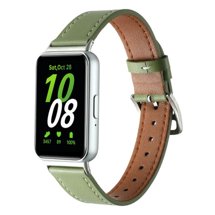 Sewing Thread Genuine Leather Watch Band, For Samsung Galaxy Fit 3 - DealBuddy