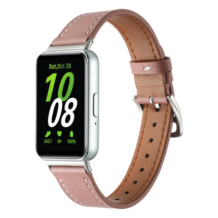 Sewing Thread Genuine Leather Watch Band, For Samsung Galaxy Fit 3 - DealBuddy