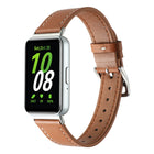Sewing Thread Genuine Leather Watch Band, For Samsung Galaxy Fit 3 - DealBuddy
