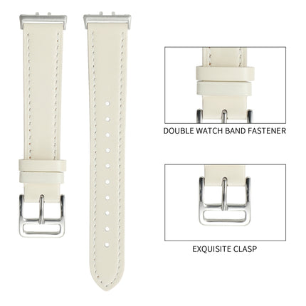 Sewing Thread Genuine Leather Watch Band, For Samsung Galaxy Fit 3 - DealBuddy