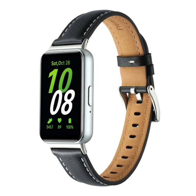 Pointed Tail Genuine Leather Watch Band, For Samsung Galaxy Fit 3 - DealBuddy