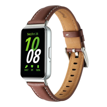 Pointed Tail Genuine Leather Watch Band, For Samsung Galaxy Fit 3 - DealBuddy