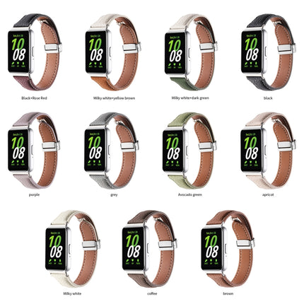 Litchi Texture Magnetic Buckle Slim Leather Watch Band, For Samsung Galaxy Fit 3 - DealBuddy