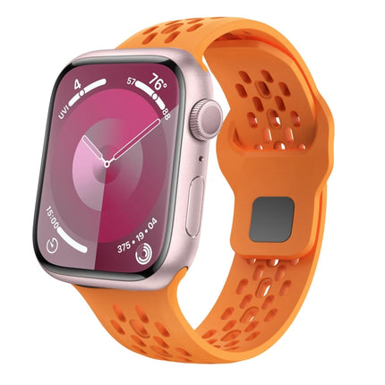 Oval Holes Fluororubber Watch Band, For Apple Watch Series 6 44mm, For Apple Watch Series 5 44mm, For Apple Watch Series 4 44mm, For Apple Watch Series 3 42mm, For Apple Watch Series 2 42mm, For Apple Watch 42mm - DealBuddy