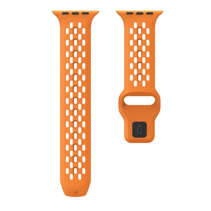 Oval Holes Fluororubber Watch Band, For Apple Watch Series 6 44mm, For Apple Watch Series 5 44mm, For Apple Watch Series 4 44mm, For Apple Watch Series 3 42mm, For Apple Watch Series 2 42mm, For Apple Watch 42mm - DealBuddy