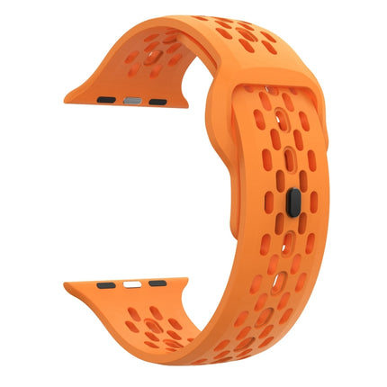 Oval Holes Fluororubber Watch Band, For Apple Watch Series 6 44mm, For Apple Watch Series 5 44mm, For Apple Watch Series 4 44mm, For Apple Watch Series 3 42mm, For Apple Watch Series 2 42mm, For Apple Watch 42mm - DealBuddy