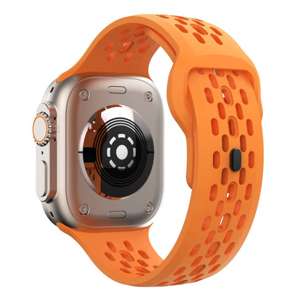 Oval Holes Fluororubber Watch Band, For Apple Watch Series 6 44mm, For Apple Watch Series 5 44mm, For Apple Watch Series 4 44mm, For Apple Watch Series 3 42mm, For Apple Watch Series 2 42mm, For Apple Watch 42mm - DealBuddy