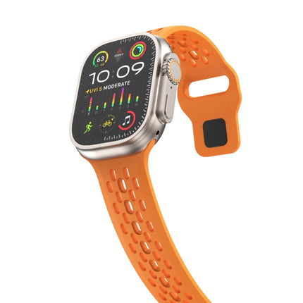Oval Holes Fluororubber Watch Band, For Apple Watch Series 6 44mm, For Apple Watch Series 5 44mm, For Apple Watch Series 4 44mm, For Apple Watch Series 3 42mm, For Apple Watch Series 2 42mm, For Apple Watch 42mm - DealBuddy