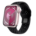 Oval Holes Fluororubber Watch Band, For Apple Watch Series 6 44mm, For Apple Watch Series 5 44mm, For Apple Watch Series 4 44mm, For Apple Watch Series 3 42mm, For Apple Watch Series 2 42mm, For Apple Watch 42mm - DealBuddy