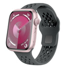 Oval Holes Fluororubber Watch Band, For Apple Watch Series 6 44mm, For Apple Watch Series 5 44mm, For Apple Watch Series 4 44mm, For Apple Watch Series 3 42mm, For Apple Watch Series 2 42mm, For Apple Watch 42mm - DealBuddy