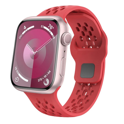 Oval Holes Fluororubber Watch Band, For Apple Watch Series 6 44mm, For Apple Watch Series 5 44mm, For Apple Watch Series 4 44mm, For Apple Watch Series 3 42mm, For Apple Watch Series 2 42mm, For Apple Watch 42mm - DealBuddy