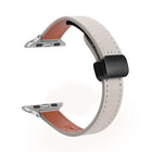 Slim Magnetic Buckle Genuine Leather Watch Band, For Apple Watch Series 9 45mm