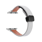 Slim Magnetic Buckle Genuine Leather Watch Band, For Apple Watch Ultra 49mm