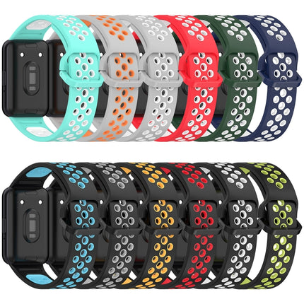 Two Color Breathable Silicone Watch Band, For Samsung Galaxy Fit 3 - DealBuddy
